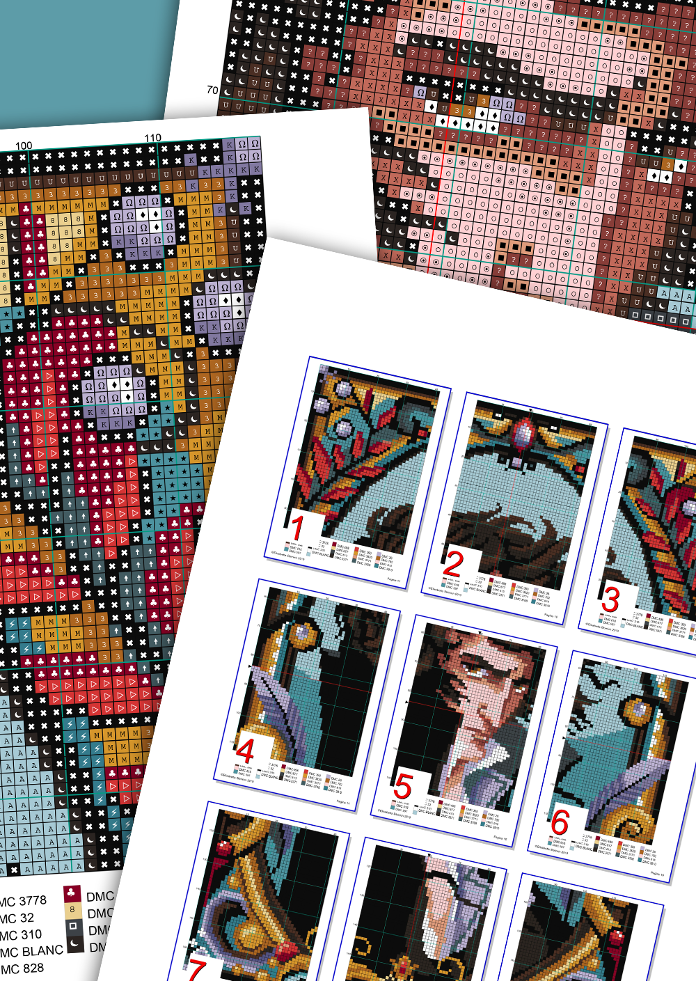 Heathcliff Portrait Emily Brontë Wuthering Heights Cross Stitch Pattern