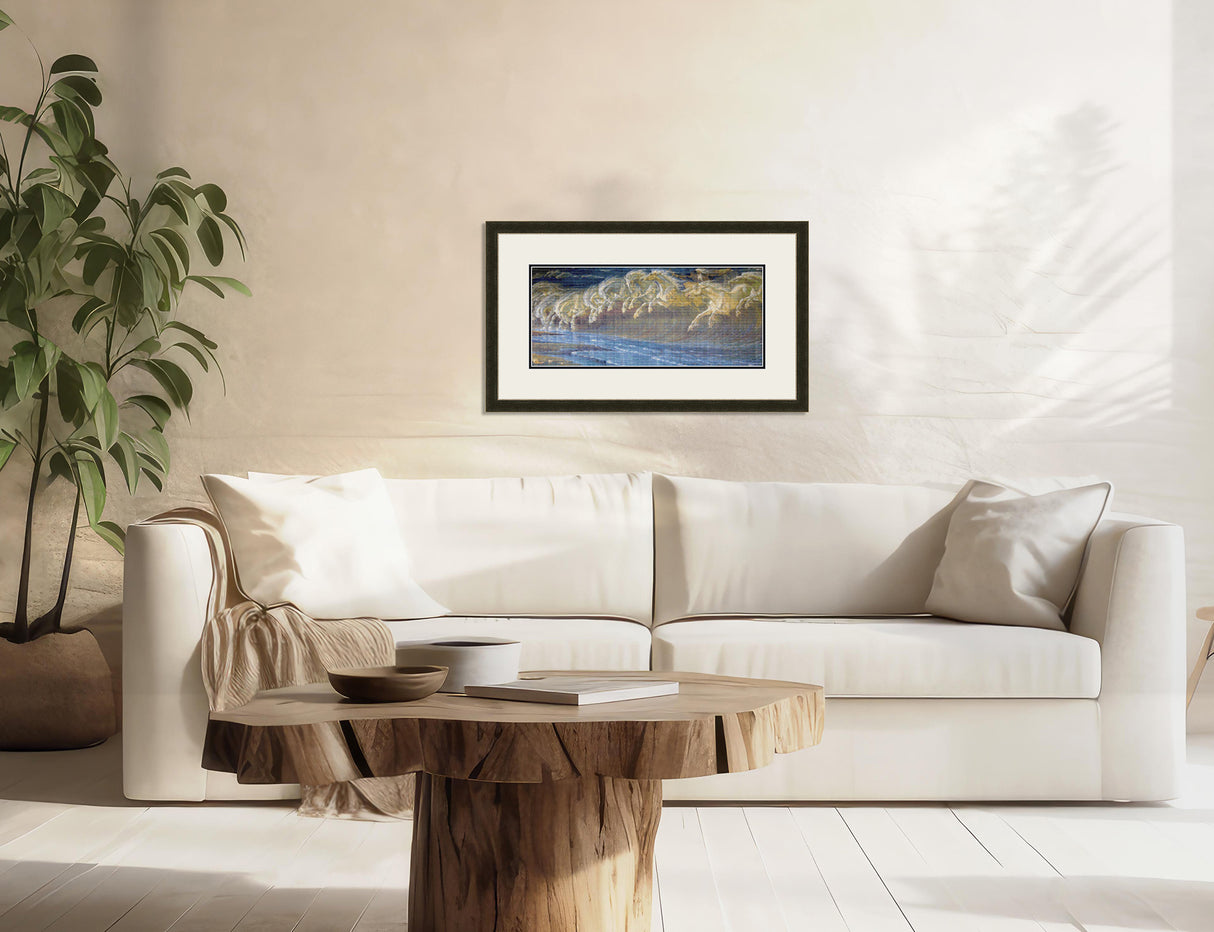 Horses of Neptune Crane Cross Stitch Pattern