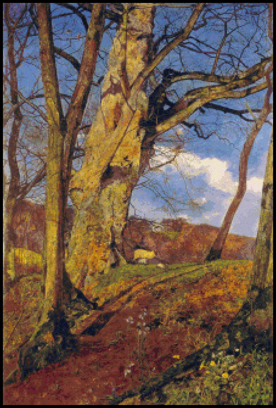 A Study in March John William Inchbold Cross Stitch Pattern