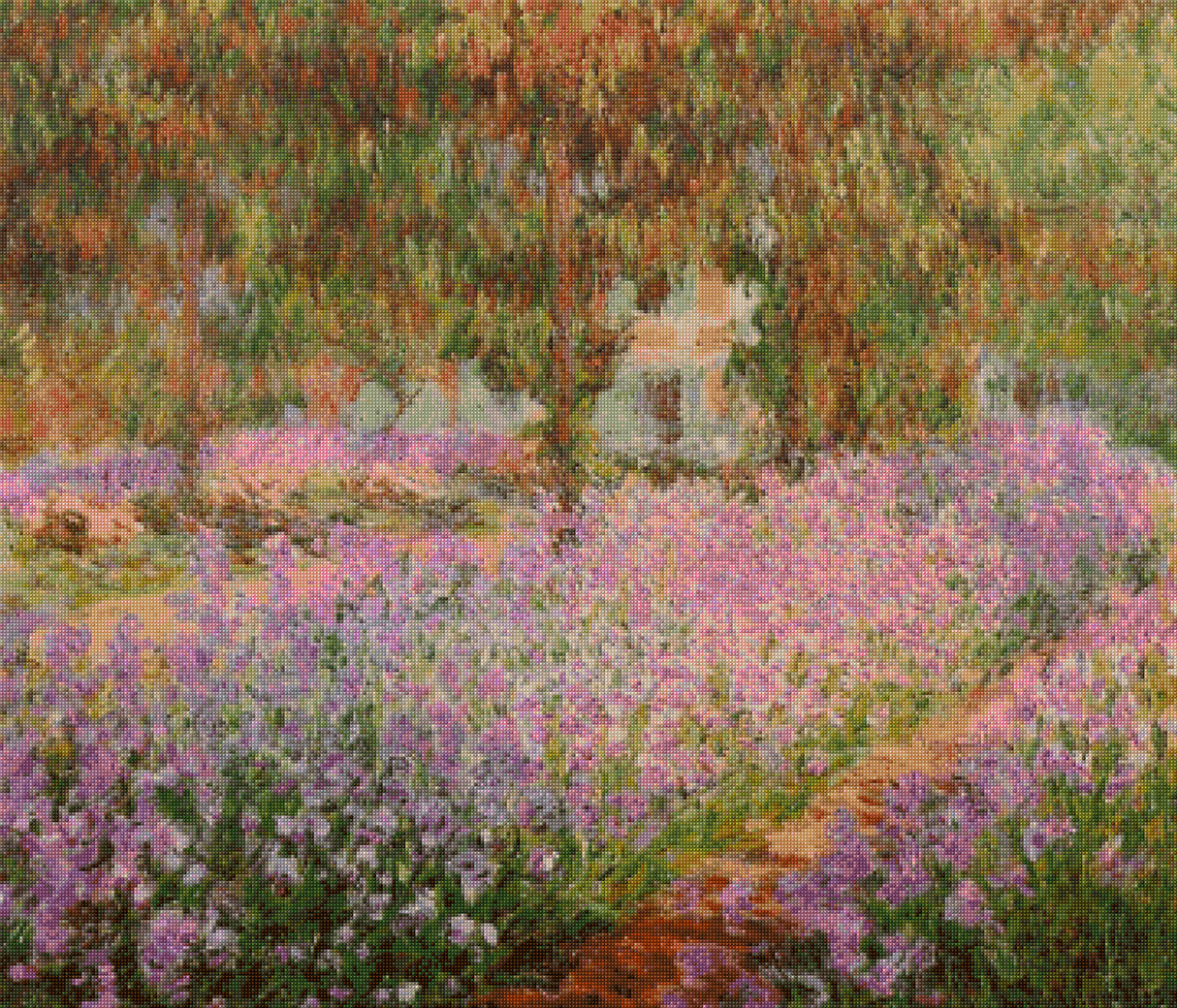Irises in Monet’s Garden Monet Cross Stitch Pattern