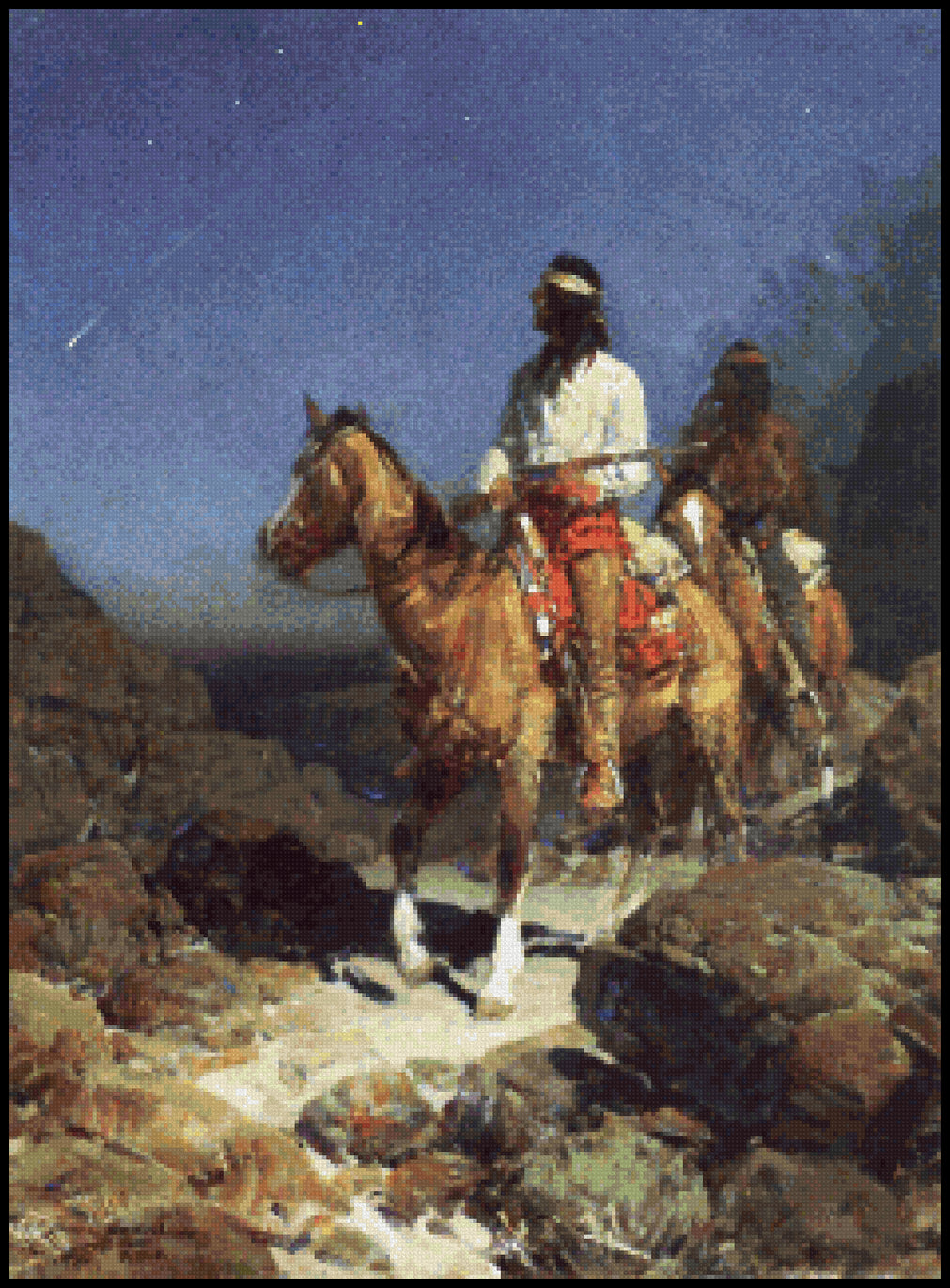 An Evil Omen Frank Tenney Johnson Cross Stitch Pattern