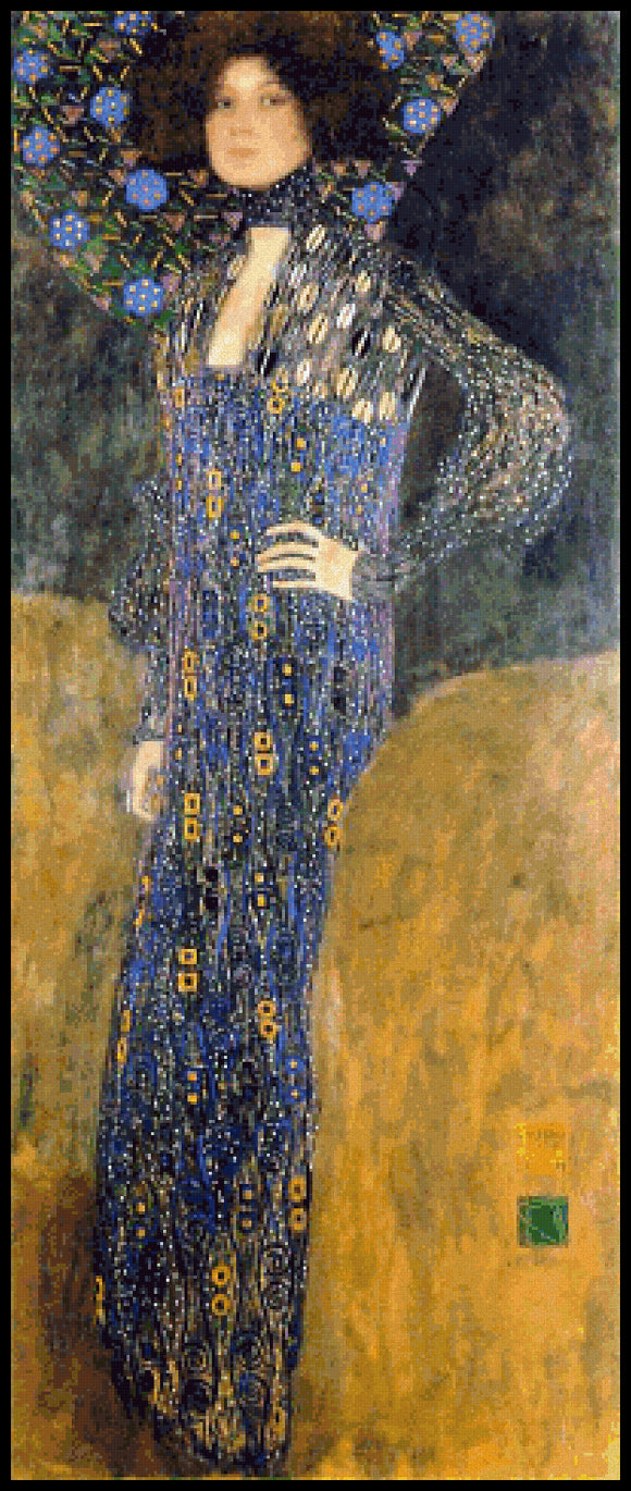 Portrait of Emilie Floge Gustav Klimt Cross Stitch Pattern