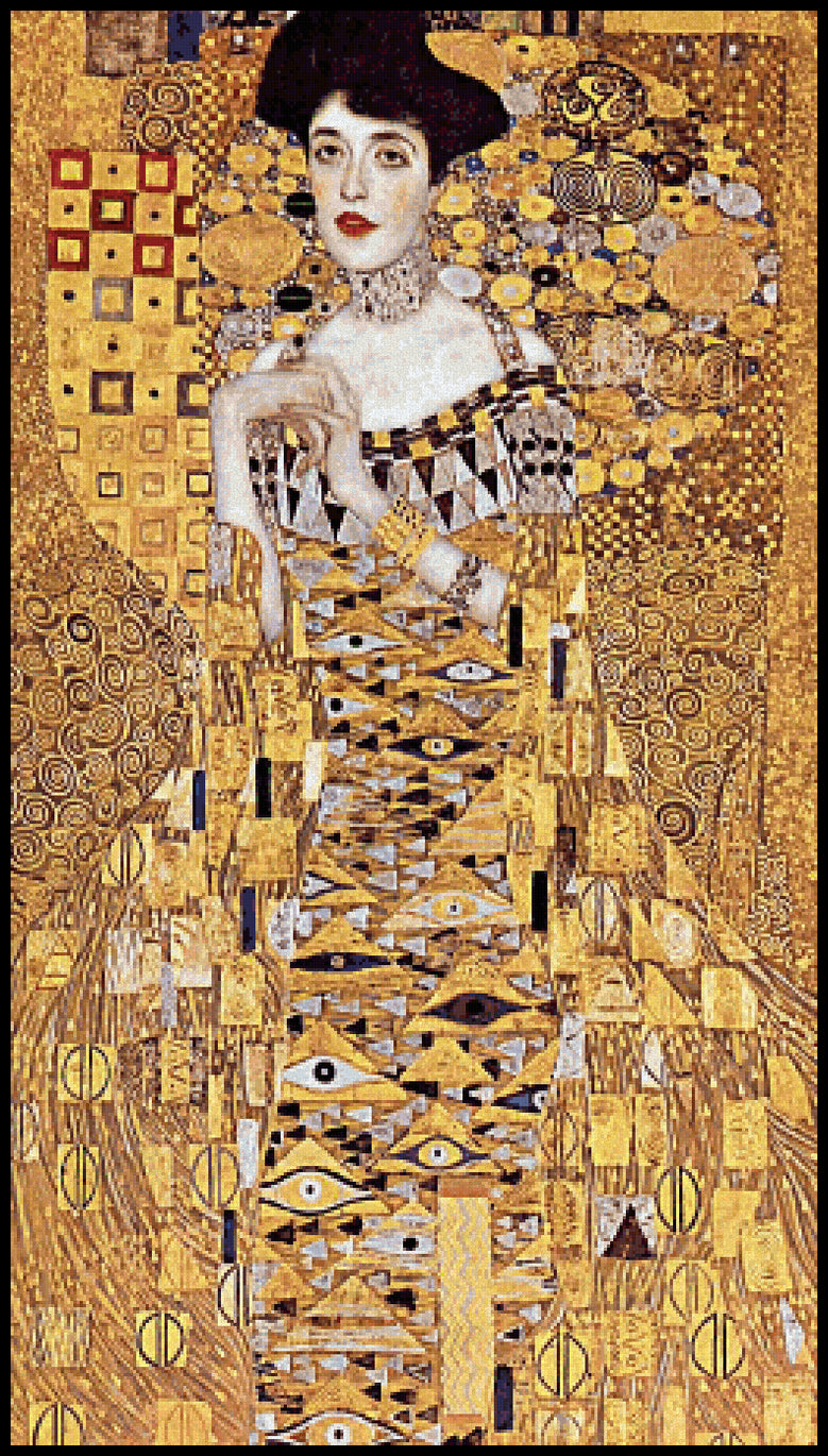 Portrait of Adele Bloch-Bauser I (detail) Gustav Klimt Cross Stitch Pattern