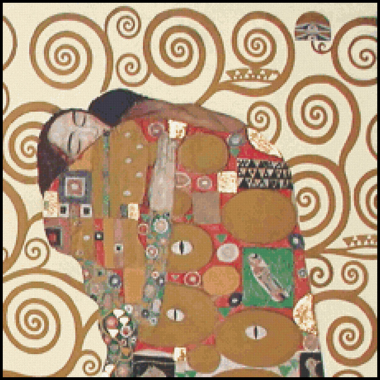 Fulfillment (detail) Gustav Klimt Cross Stitch Pattern