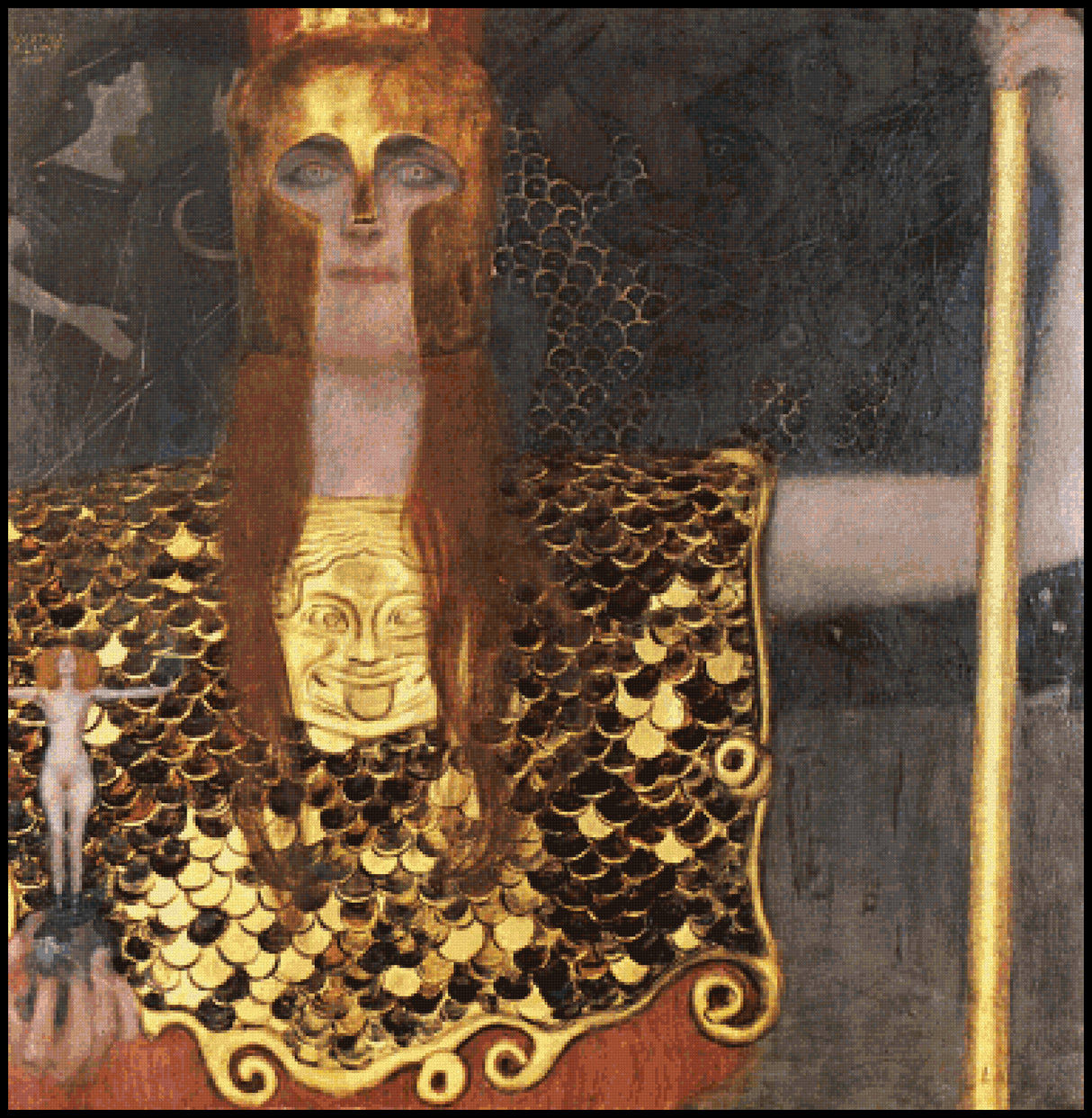 Pallas Athena Gustav Klimt Cross Stitch Pattern