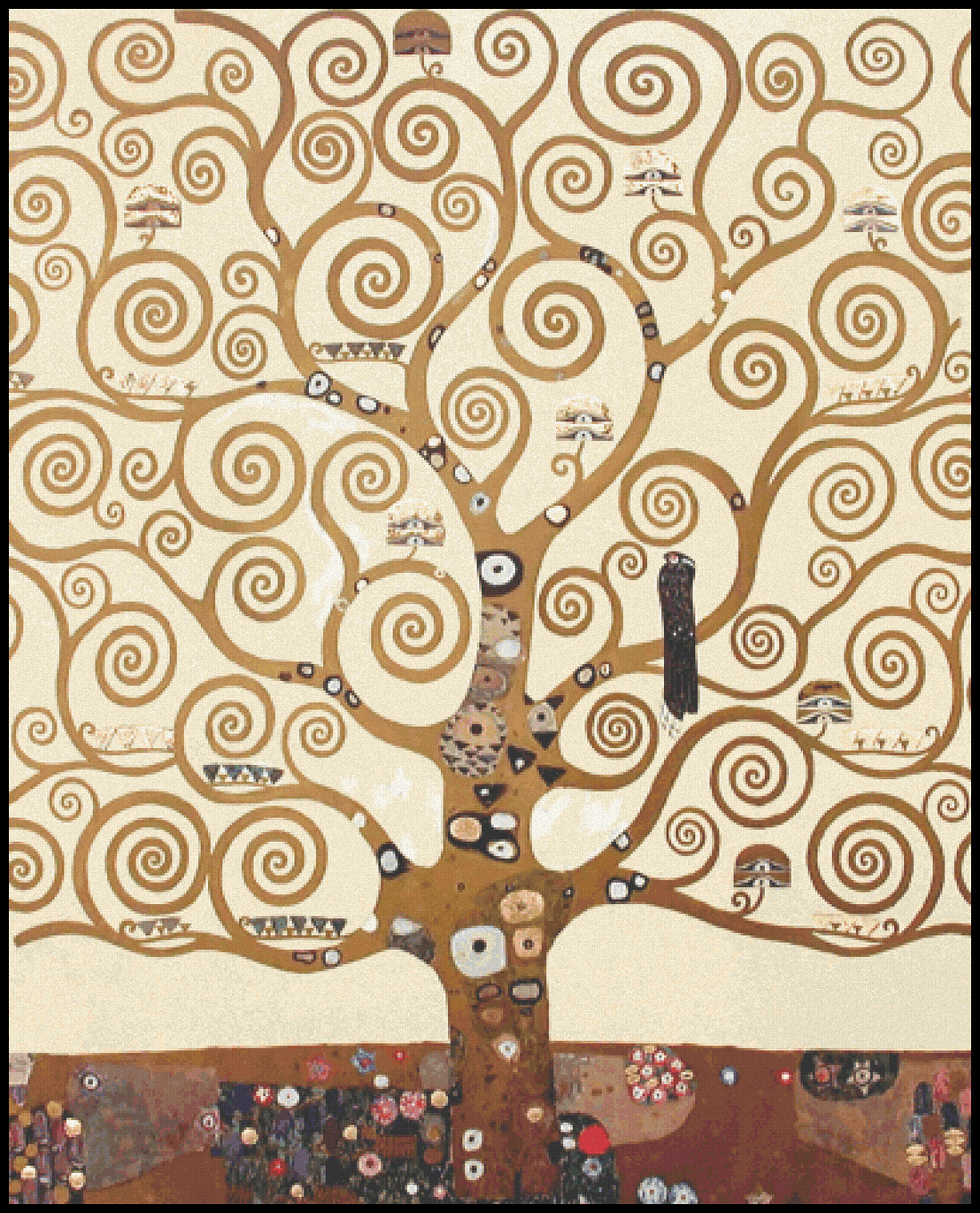 The Tree of Life (detail) Gustav Klimt Cross Stitch Pattern