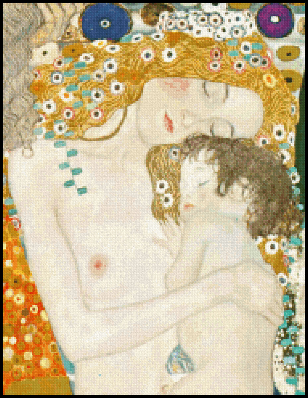 Mother and Child Gustav Klimt Cross Stitch Pattern