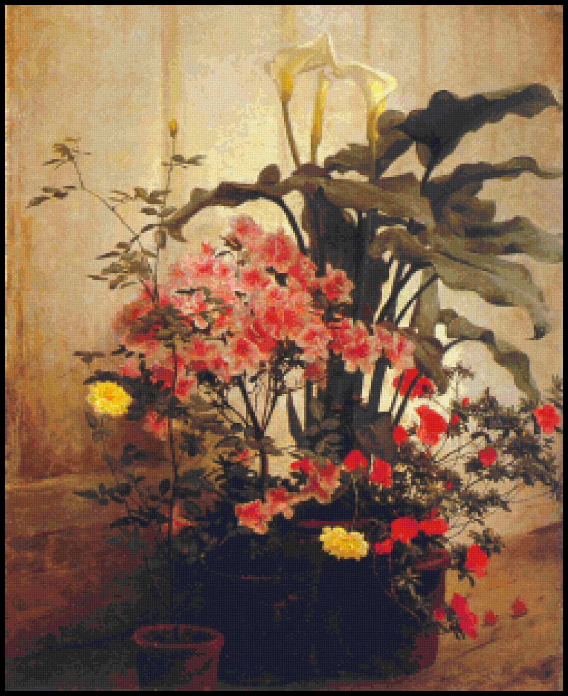 In The Greenhouse George Lambdin Cross Stitch Pattern