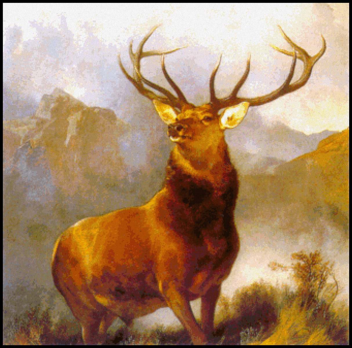 Monarch of the Glen Sir Edwin Landseer Cross Stitch Pattern