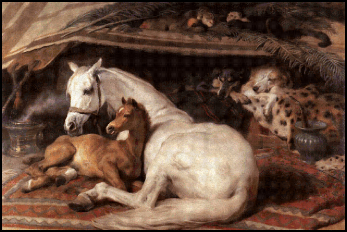 The Arab Tent Sir Edwin Landseer Cross Stitch Pattern