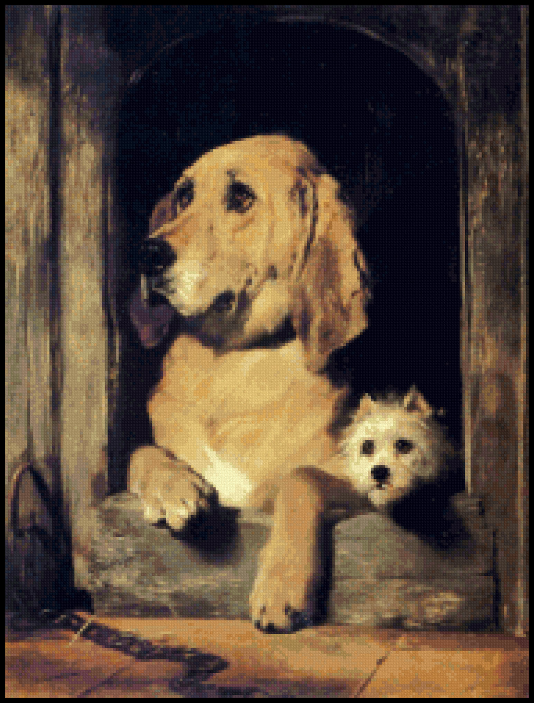 Dignity and Impudence Sir Edwin Landseer Cross Stitch Pattern