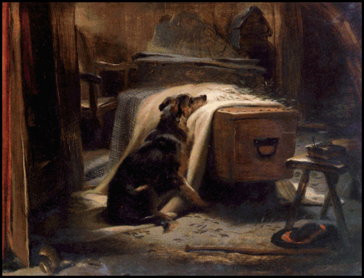 The Old Shepherd's Chief Mourner Sir Edwin Landseer Cross Stitch Pattern