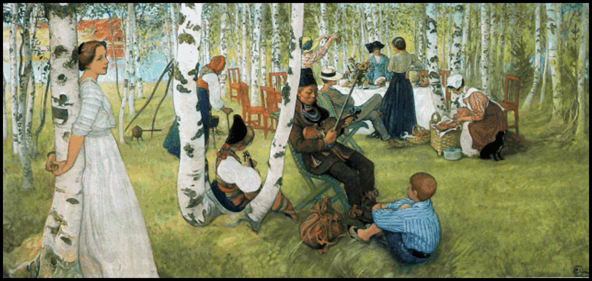 Breakfast in the Open Carl Larsson Cross Stitch Pattern