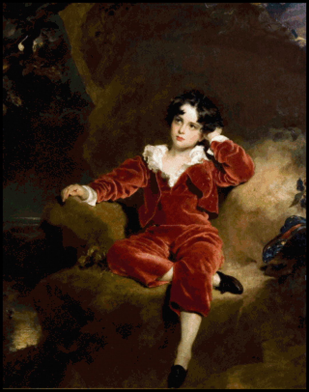 Master Charles William Lambton Sir Thomas Lawrence Cross Stitch Pattern