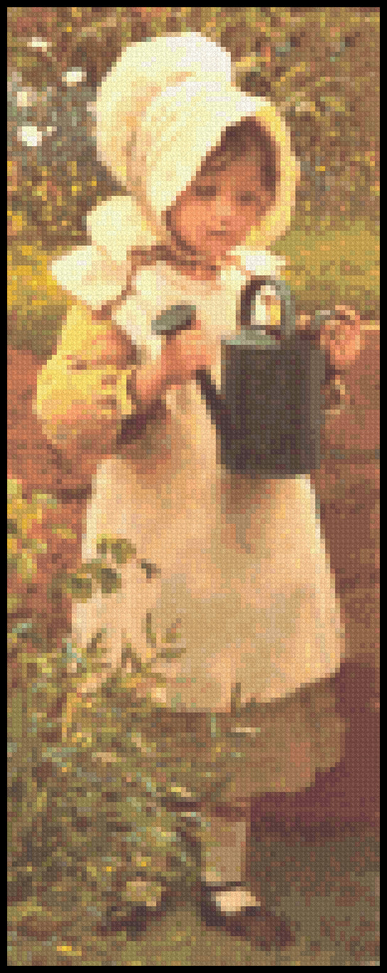 The Young Gardener (detail) G. D. Leslie Cross Stitch Pattern