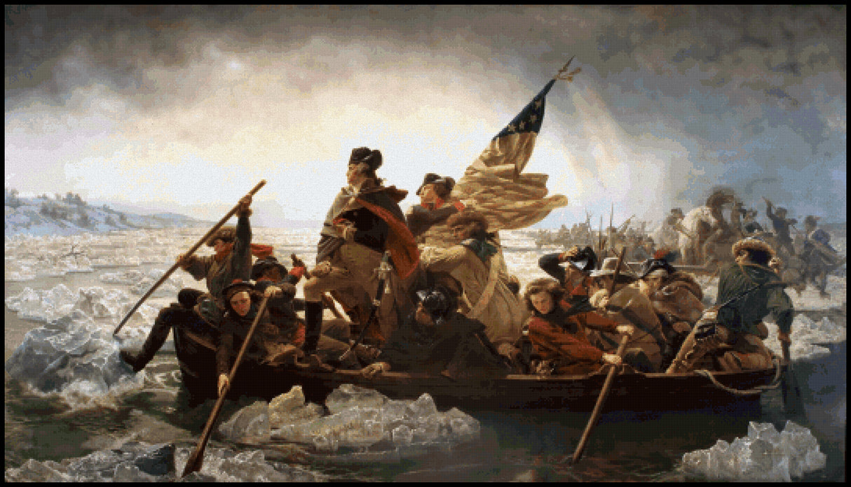 Washington Crossing the Delaware Emanuel Leutze Cross Stitch Pattern