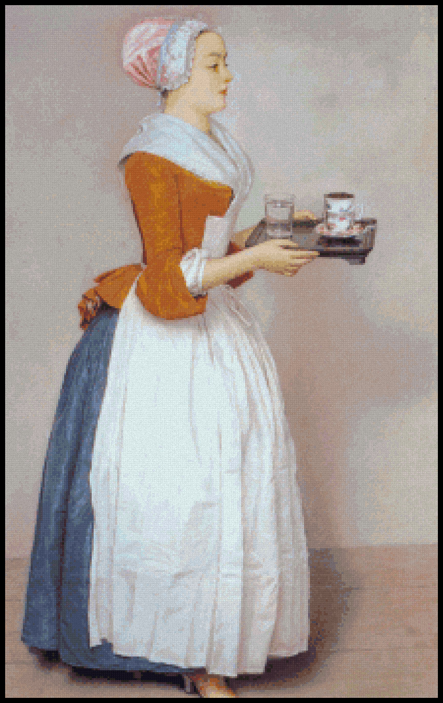 The Chocolate Pot Jean-Etienne Liotard Cross Stitch Pattern