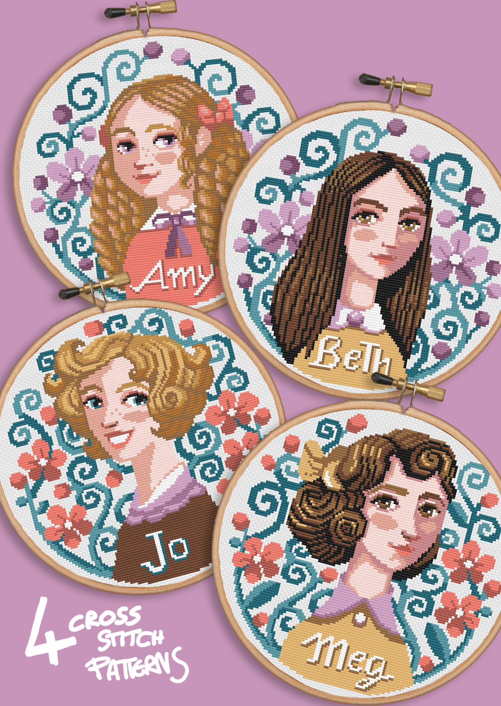 Meg March Little Women Cross Stitch Pattern