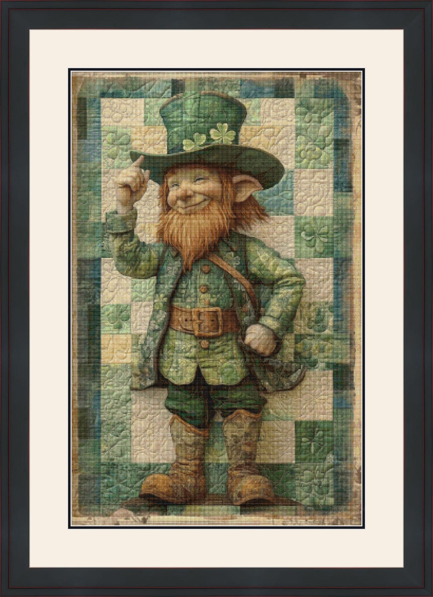 Leprechaun Greeting Cross Stitch Pattern