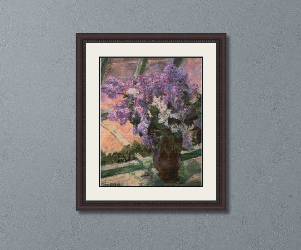 Lilacs in a Window Cassatt Cross Stitch Pattern