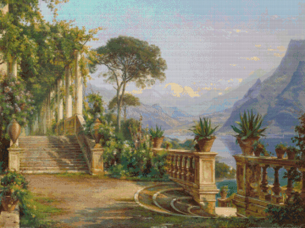 Lodge on Lake Como Aagaard Cross Stitch Pattern