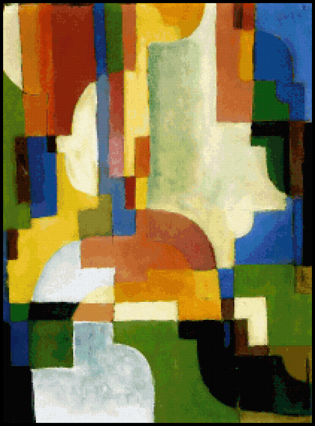 Colored Forms I August Macke Cross Stitch Pattern