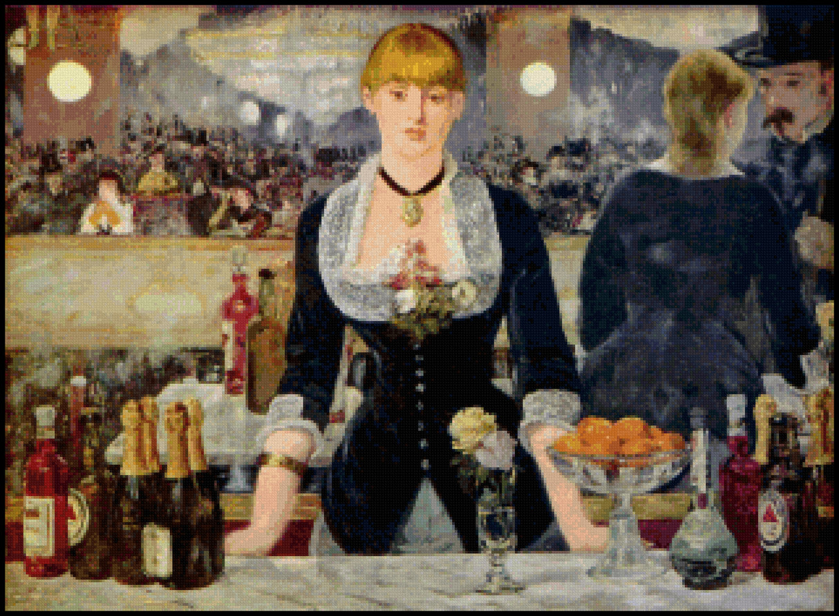 Bar at the Folies-Bergere Edouard Manet Cross Stitch Pattern