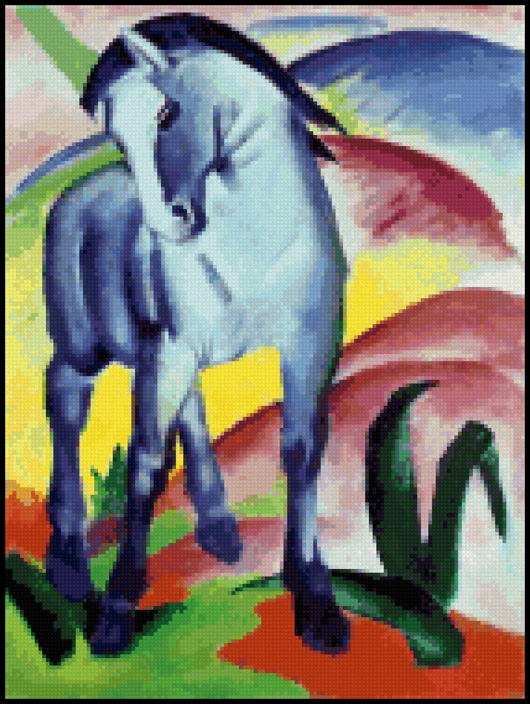 Blue Horse Franz Marc Cross Stitch Pattern