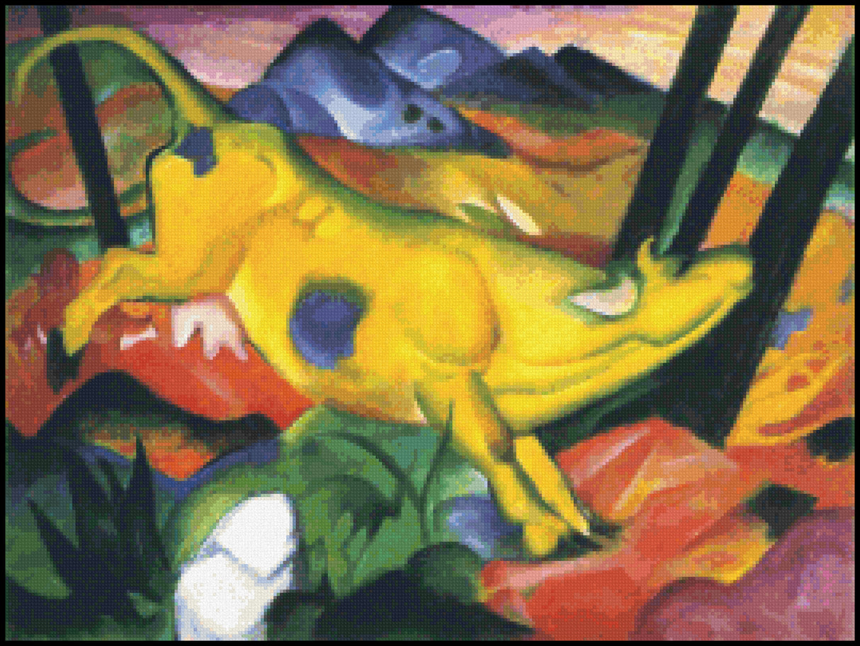 The Yellow Cow Franz Marc Cross Stitch Pattern