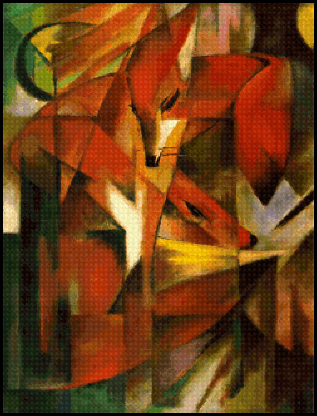 Foxes Franz Marc Cross Stitch Pattern