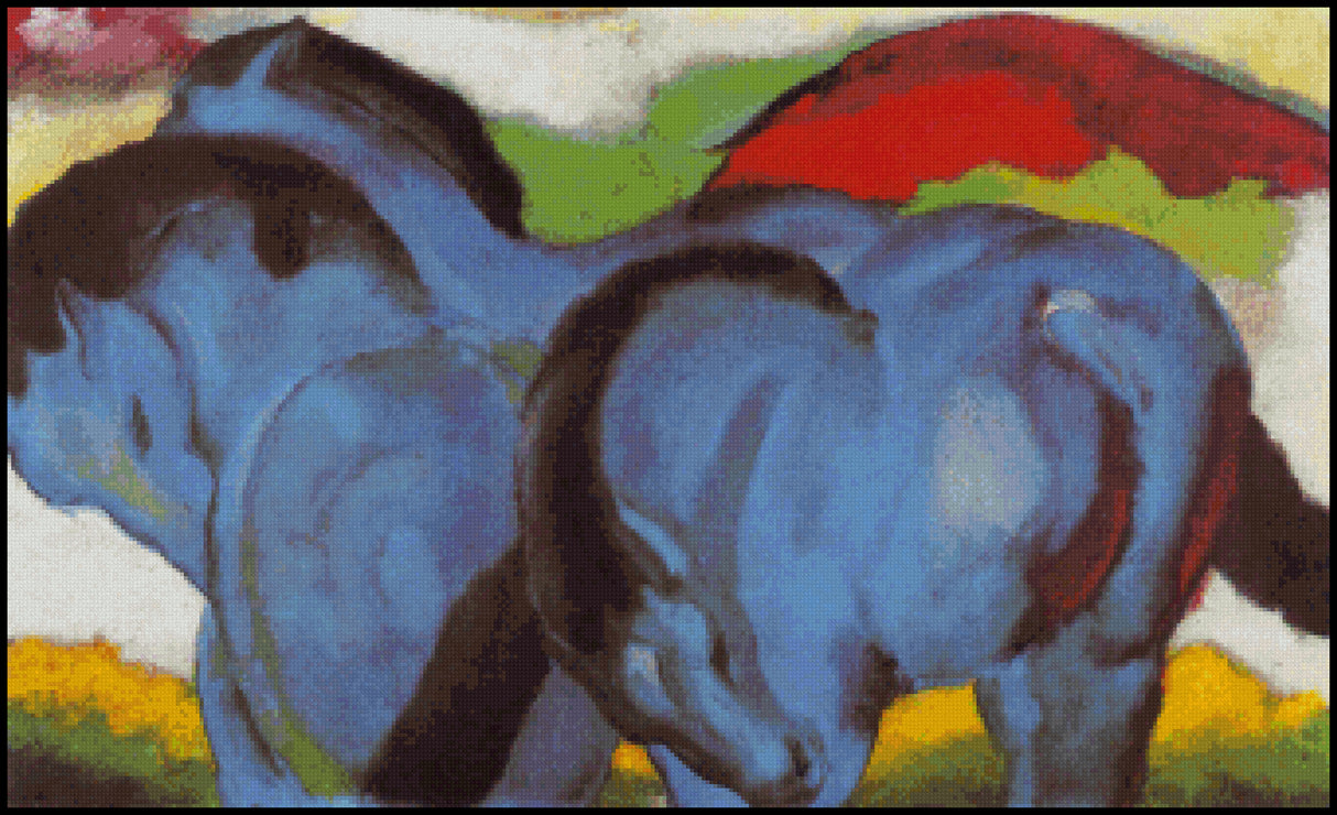 The Little Blue Horses Franz Marc Cross Stitch Pattern