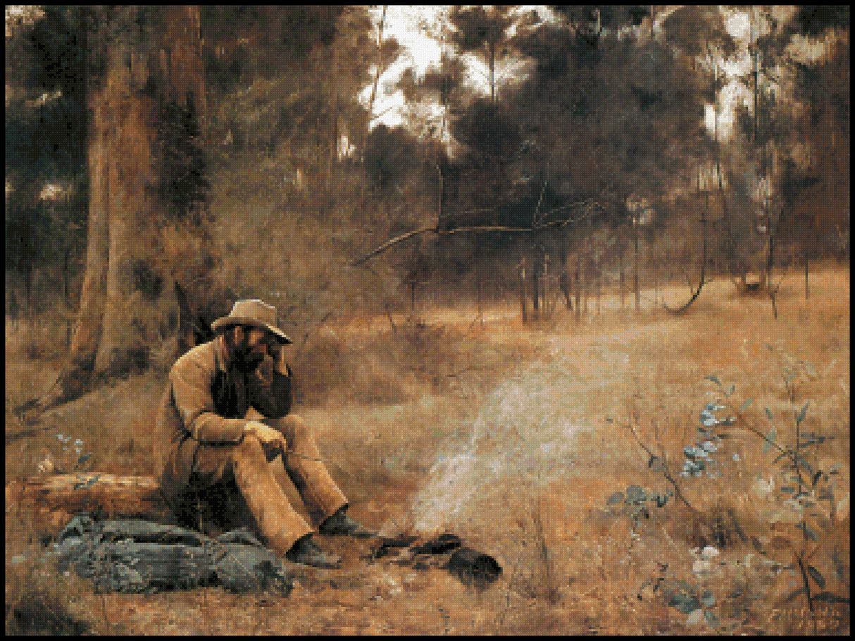 Down on His Luck Frederick McCubbin Cross Stitch Pattern