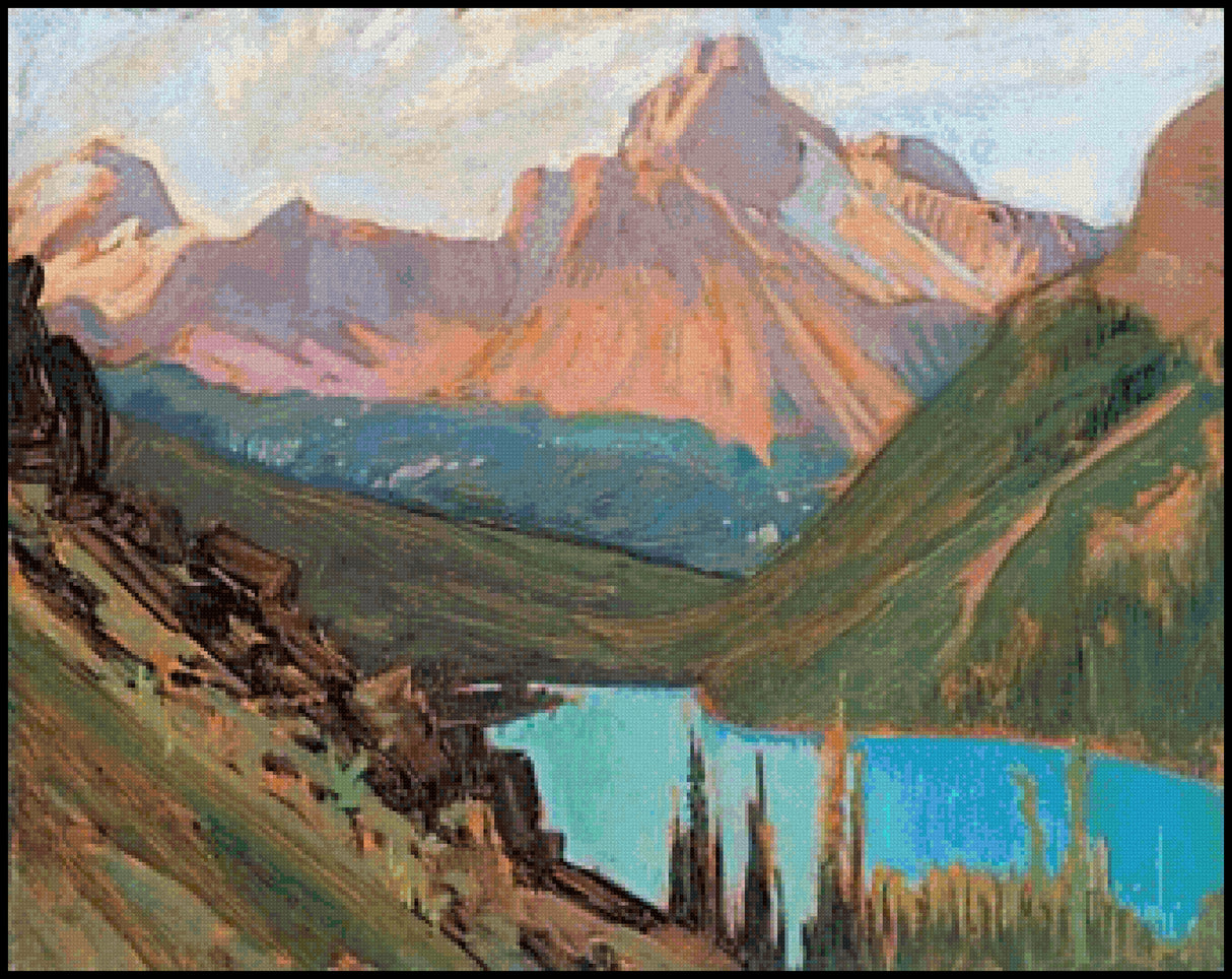 Cathedral Peak Lake O'Hara J. E. H. MacDonald Cross Stitch Pattern