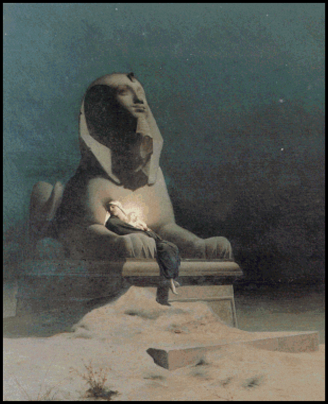 Rest on the Flight into Egypt (detail) Luc-Olivier Merson Cross Stitch Pattern