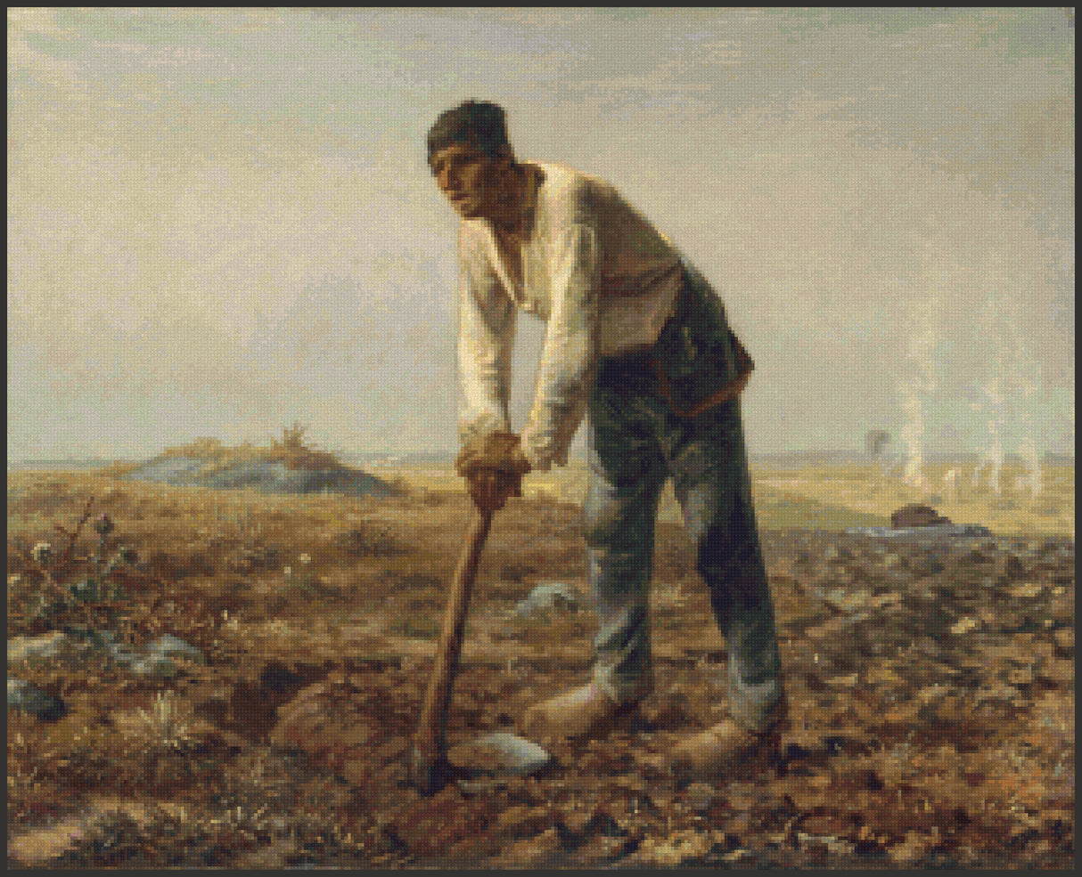 Man with a Hoe Jean-Francois Millet Cross Stitch Pattern