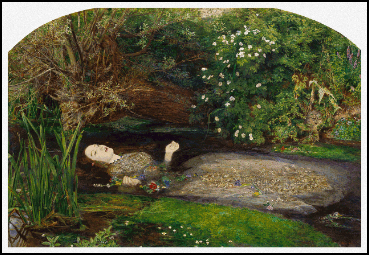 Ophelia John Everett Millais Cross Stitch Pattern