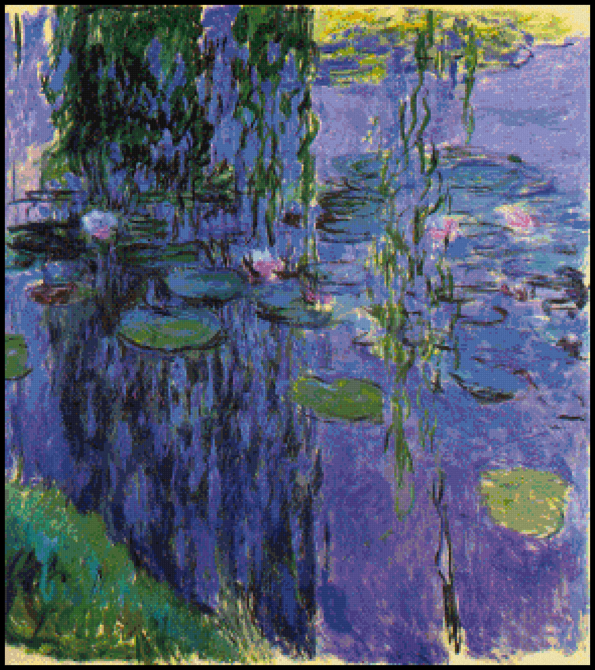 Water Lilies Close up View Claude Monet Cross Stitch Pattern