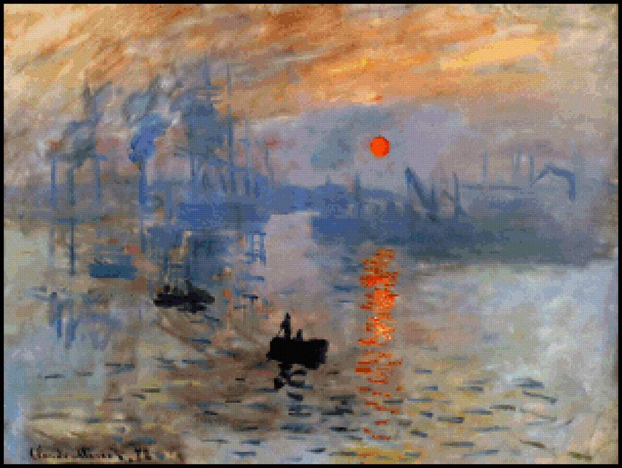 Impression Sunrise Claude Monet Cross Stitch Pattern
