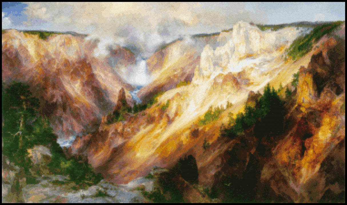 The Grand Canyon of the Yellowstone Thomas Moran Cross Stitch Pattern
