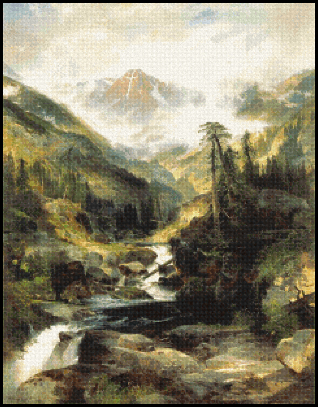Mountain of the Holy Cross Thomas Moran Cross Stitch Pattern