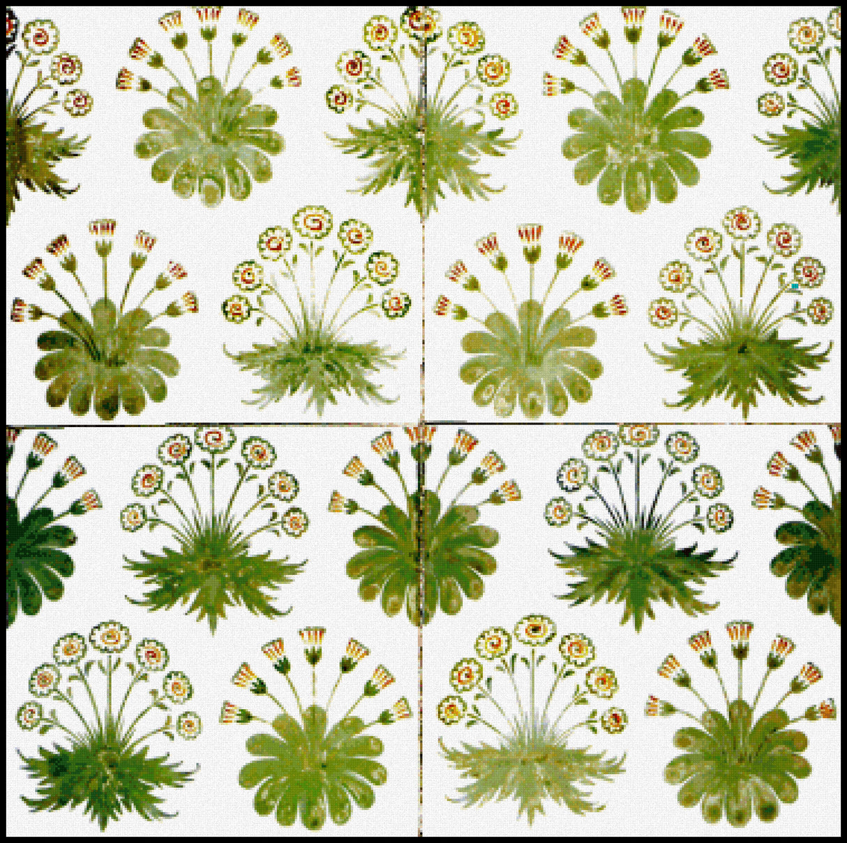 Daisy Tiles William Morris Cross Stitch Pattern