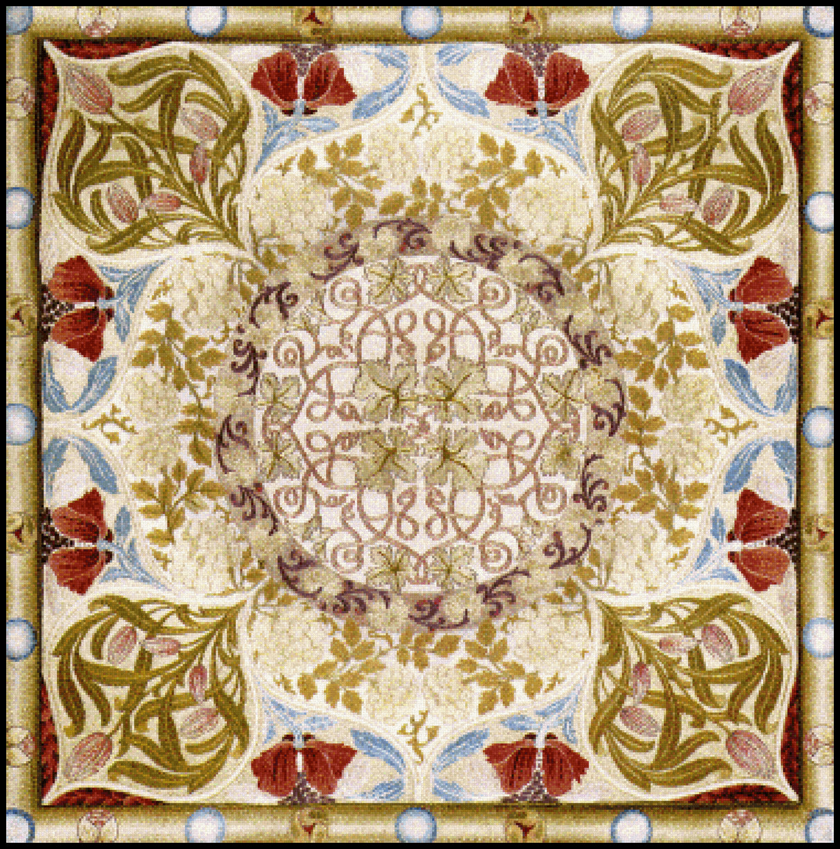 Morris Table Cover May Morris Cross Stitch Pattern