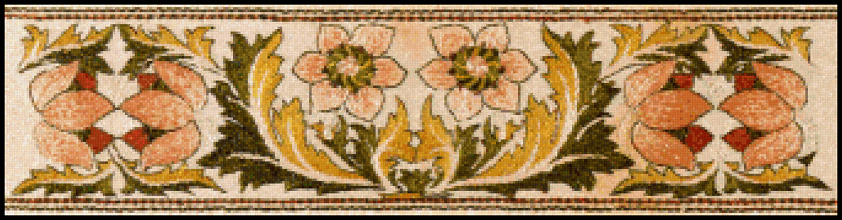Mantel Border (Lily Center) May Morris Cross Stitch Pattern