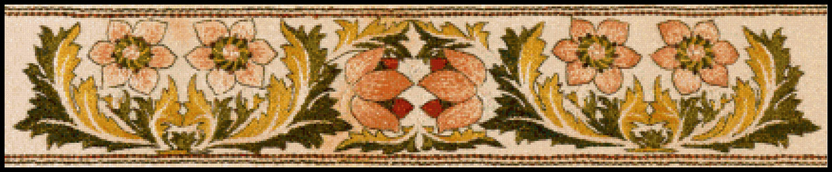 Mantel Border (Tulip Center) May Morris Cross Stitch Pattern