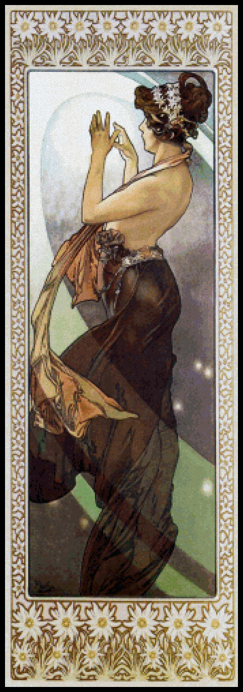 Pole Star Alphonse Mucha Cross Stitch Pattern