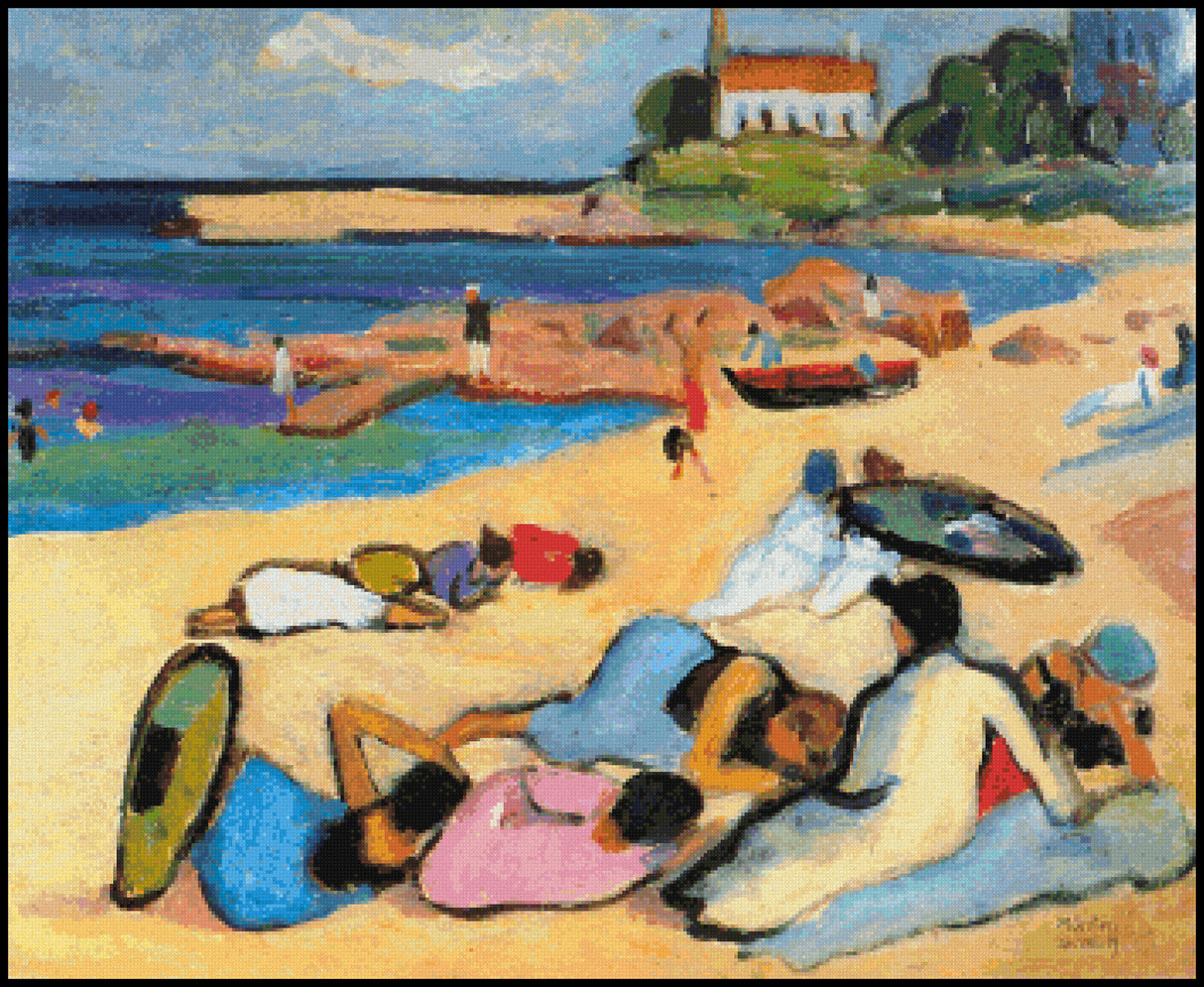 Beach at Bornholm Gabriele Munter Cross Stitch Pattern