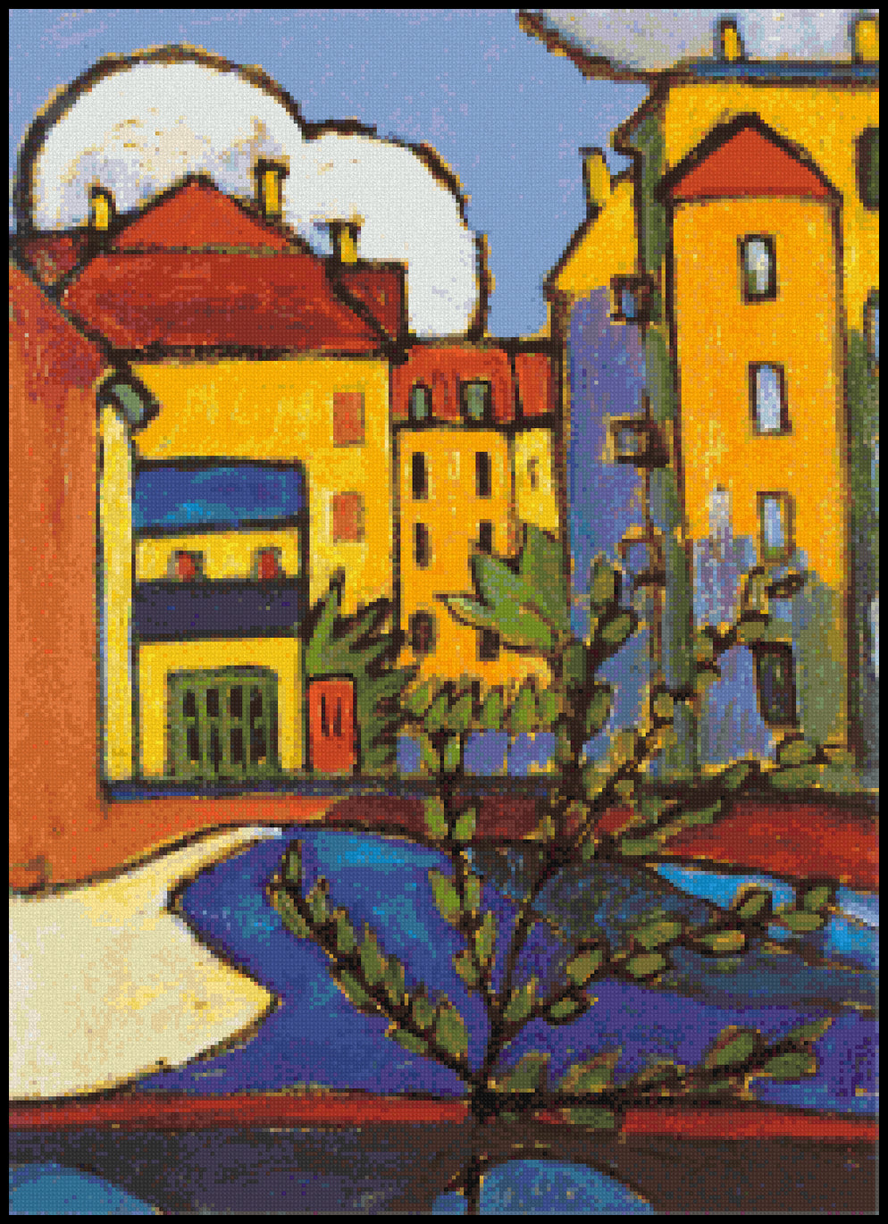 In Schwabing Gabriele Munter Cross Stitch Pattern
