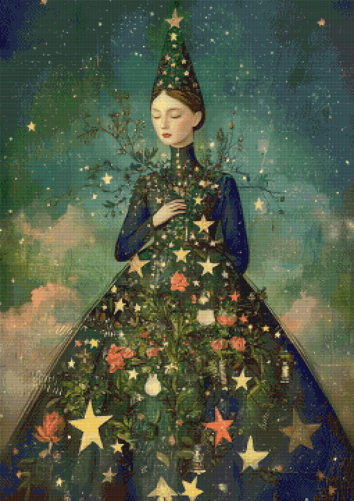 Magical Christmas Princess Cross Stitch Pattern