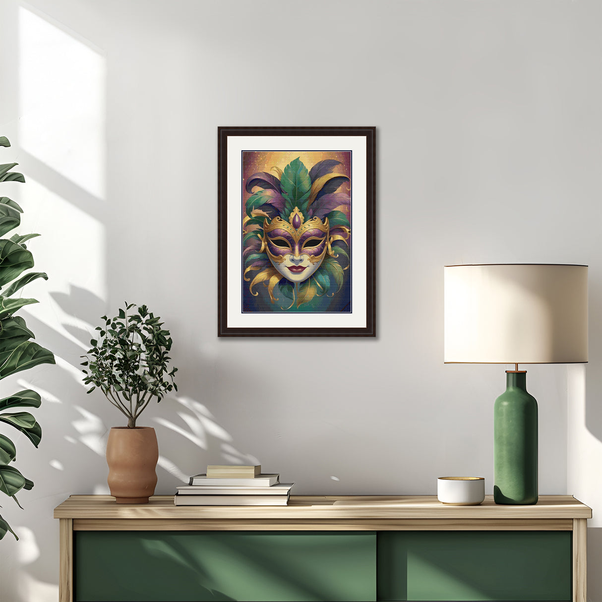 Mardi Gras Masquerade Mask Cross Stitch Pattern