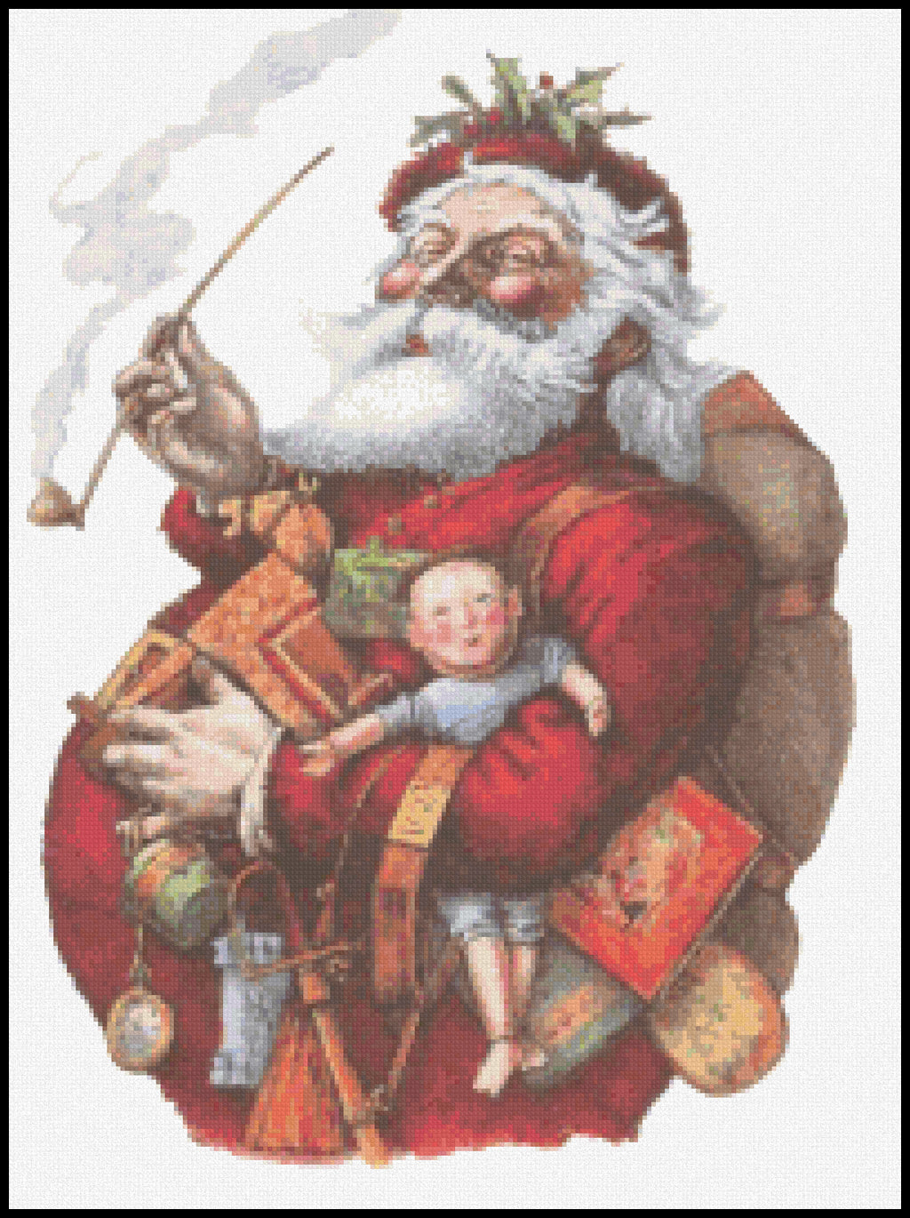 Merry Old Santa Claus Thomas Nast Cross Stitch Pattern